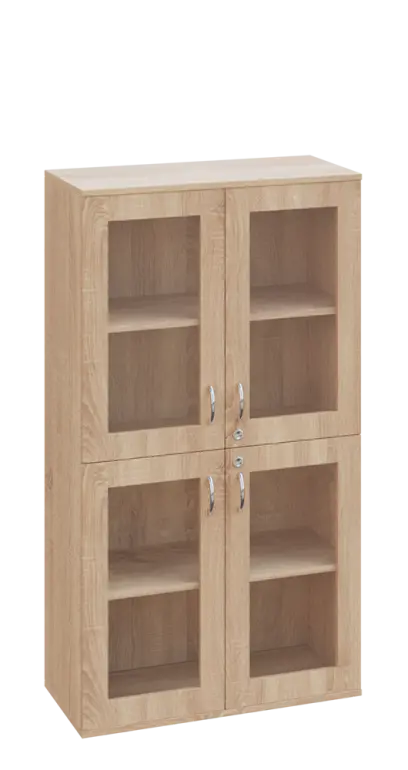 SPO 23 skříň 4-dveřová/ sklo lamino - dub bardolino